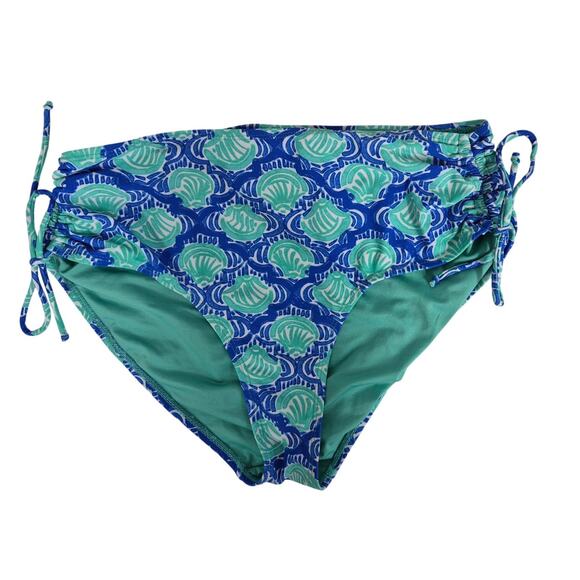 Stella Parker Collection 2 pc Tankini Blue/Green Shell Pattern Sz L - Picture 6 of 7